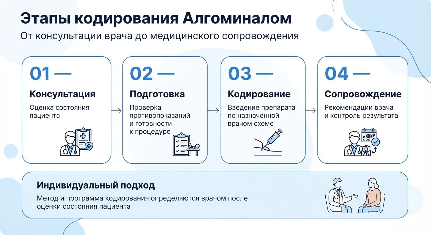 Кодирование препаратом «Алгоминал» в Киселёвске инфографика
